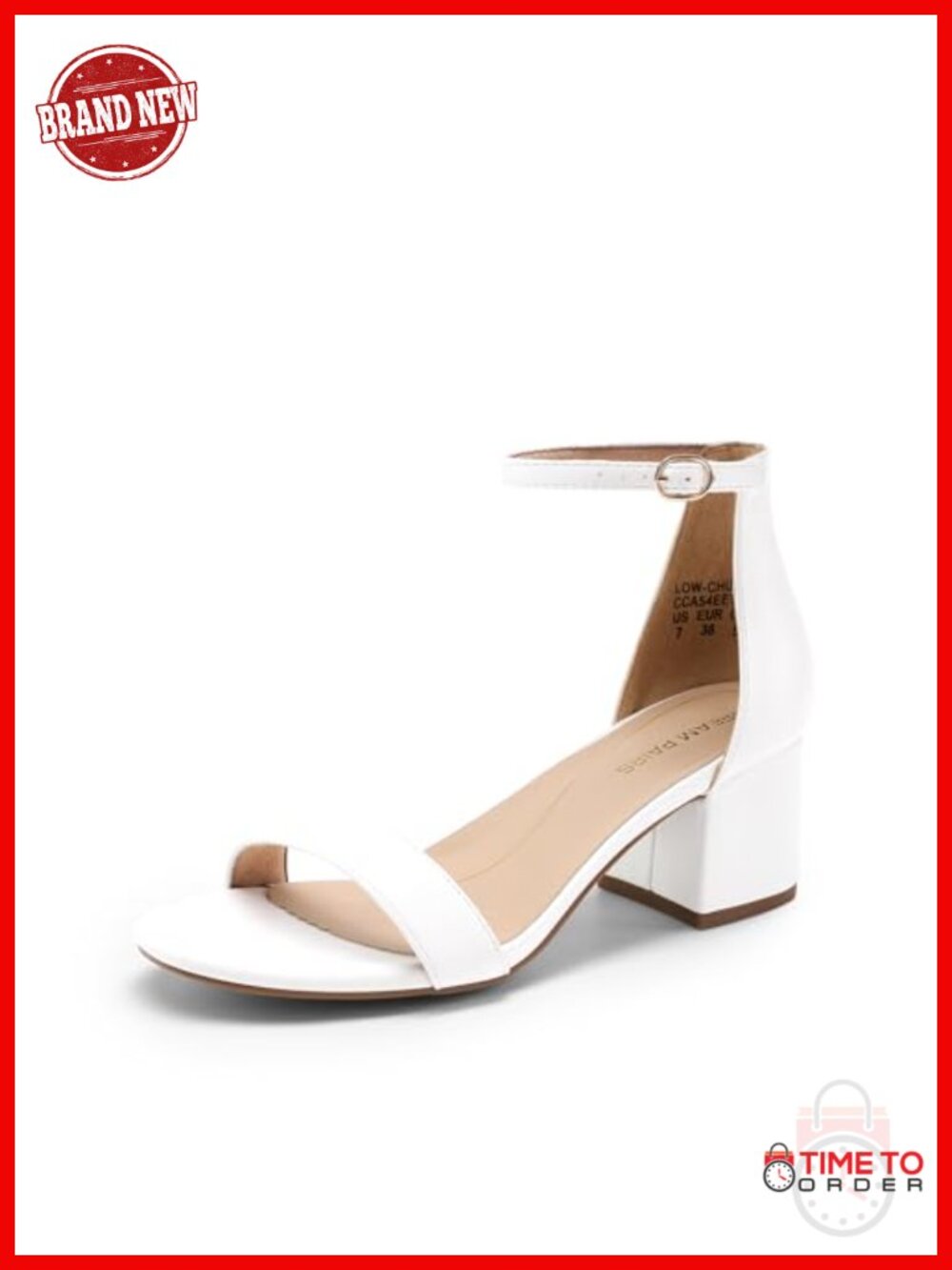 Women's Comfort Low Block Heel Sandals Faux Leather